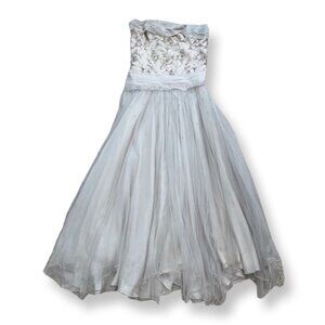 Christian Dior Boutique strapless tule beaded wedding gown size 8